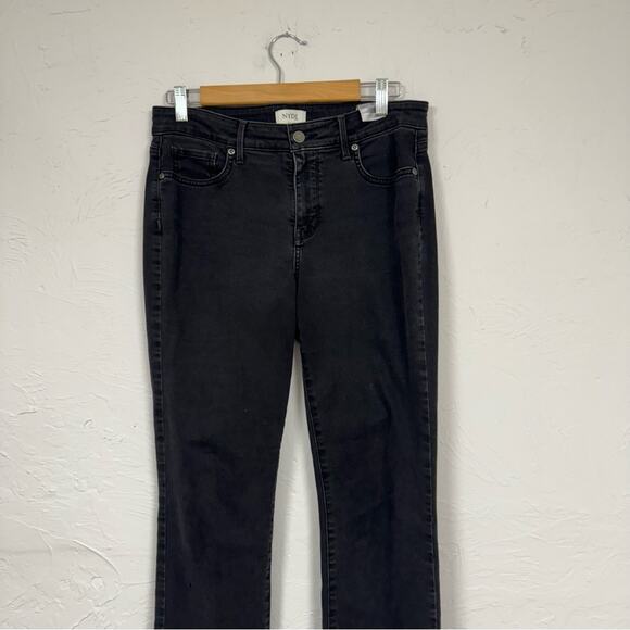 NYDJ Black High Rise Straight Leg Womens Jeans 8 Classic Fall Denim Zip Fly - Picture 2 of 11